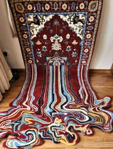 พรมผูกปมแบบพรีเมียมพรมปูพื้นขนสัตว์อ่อนนุ่มดีไซน์ละลายพรมขนสัตว์แบบไม่ลื่นดูทันสมัยสำหรับใช้ในบ้านโรงแรมปรับขนาดได้ - Product Image 2