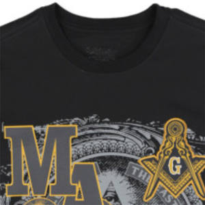 T-shirt graphique Mason | T-shirt noir 100% coton | Impression et broderie du logo de l'équipe sur le devant | Vêtements de sororité et de fraternité - Product Image 6