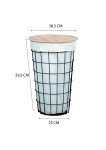 Luxury Metal <b>Stand</b> Wire <b>Laundry</b> Basket – Multi-Purpose Decorative Wire Hamper with Fabric Liner and Storage Bin - Product Image 5