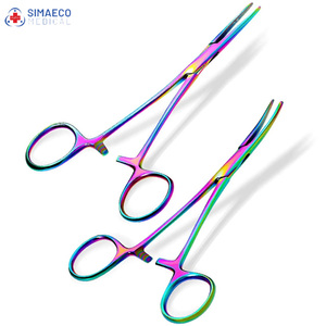 Juego de 12 pinzas hemostáticas para arteria con mango de color Juego de instrumentos quirúrgicos Maquinaria alimentada - Product Image 4