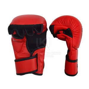 Gants de grappling professionnels en cuir à paume ouverte pour MMA, lot en gros, marque privée - Product Image 2