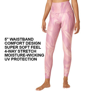Mallas deportivas transpirables OEM para mujer con tejido elástico de impresión personalizado ideales para ropa deportiva de gimnasio e identidad de marca - Product Image 3