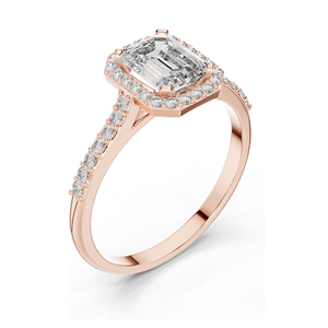 Anillo de Compromiso con Halo de Diamantes de Laboratorio de 1.072 CT para Mujer, Claridad VVS-VS EF, Oro de 18KT, 14KT, 10KT y Plata 925, Oro Rosa, Amarillo - Product Image 4