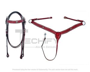 Headstall fait en cuir pur occidental de qualité supérieure avec des Headstalls de course de baril de collier de poitrine au prix de vente en gros - Product Image 6