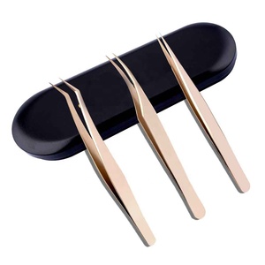 Kit de pinces à épiler pour extensions de cils en acier inoxydable à prix réduit, applicateur de cils, outils de maquillage - Product Image 1