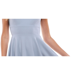 Mini Abito Elegante da Donna City Studios Junior con Maniche in Pizzo Blu, Taglia 13, Collo Quadrato, Vita Naturale, Traspirante, Lunghezza al Ginocchio, per Ufficio, ODM - Product Image 6