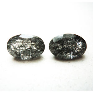 Cuarzo Rutilado Negro Natural, Piedras Preciosas Semipreciosas Sueltas, Piedras Preciosas Sueltas de Alta Calidad con Corte Oval Facetado para Joyería - Product Image 1