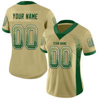 Venta al por mayor auténtica camiseta de fútbol americano Drift Fashion Vegas Oro Verde blanco malla camiseta de fútbol transpirable Camiseta deportiva