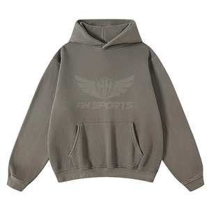 Sweat à capuche d'hiver en molleton uni pour homme, style streetwear vintage, coupe classique, pull épais 100 % coton - Product Image 2
