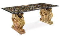 Plateau de table basse en marbre avec incrustation Pietra Dura, pierre précieuse, design traditionnel, aspect antique, écologique, durable, facile à nettoyer