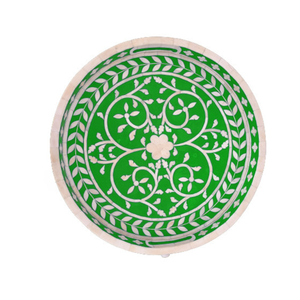 Plateau décoratif en bois acrylique et en résine et perles à usage domestique du fournisseur indien Plateaux de service et de rangement en incrustation d'os - Product Image 2