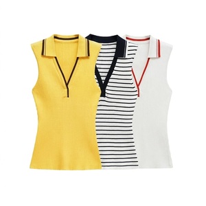 T-shirt de sport pour femme sans manches de qualité supérieure, en mélange polyester/coton, avec doublure en tissu, broderie personnalisée et impression - Product Image 1
