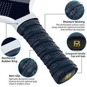 Raquette de pickleball en fibre de carbone de haute qualité, nouvelle, fabriquée par un fabricant, personnalisable, épaisseur 12K 13 mm, nid d'abeilles et fibre de verre - Product Image 3