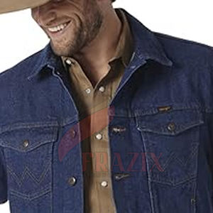 Dernière conception 100% polyester fait hommes Boxy Jeans veste imperméable en gros Boxy Jeans veste pour hommes - Product Image 4