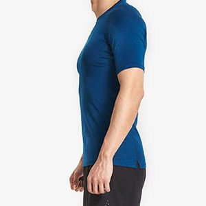 Venta caliente hombres músculo cuello redondo Camiseta verano sólido negro ajustado ajuste suave algodón capa Base Casual gimnasio desgaste hombres camisetas - Product Image 5