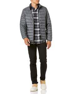 Vêtements d'extérieur d'hiver de haute qualité pour hommes manteau bouffant chaud coupe-vent OEM personnalisé col montant décontracté motif solide fermeture éclair avec logo à l'avant - Product Image 4