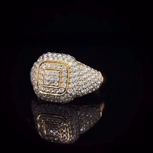Bague tendance hip-hop de luxe en or 10K 14K 18K pour homme avec baguette arrondie en diamant naturel VVS pour mariage et bijoux fantaisie - Product Image 4