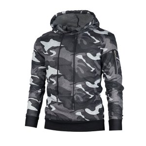 Venta al por mayor Hombres Fleece Warm Hoodie Sudadera Pullover Jumper Camo Men's Hoodie 100% Cotton Fleece Fabric Custom Colors OEM - Product Image 1