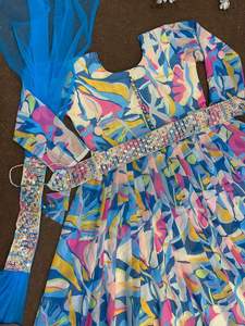 Meilleure vente Designer indien vêtements ethniques personnalisé magnifique robe de mariée Georgette impression numérique travail nouveau concepteur pour naturel - Product Image 6