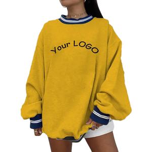 Sudaderas Negras Personalizadas de Primera Calidad para Hombre, Cuello Redondo con Ribete a Rayas Moradas, Sudaderas Unisex Casuales de Estilo Urbano para Invierno - Product Image 5