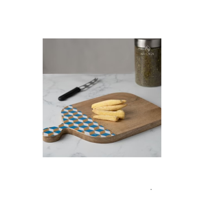 Planche à découper en bois d'acacia et imprimé Planche à découper pour fruits et fromages Cuisine forme carrée Accessoires de décoration - Product Image 1