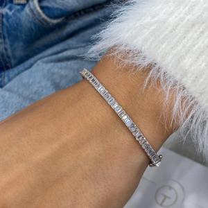 Estilo de moda IGI certificado VVS Esmeralda laboratorio cultivado diamante chapado en oro 925 pulsera de plata esterlina joyería de lujo de moda fina - Product Image 3