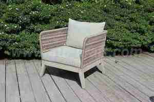 Sofá de Exterior de Diseño EMERALD con Base de Madera Natural y Tejido de Cuerda - Product Image 4