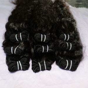 มัดผมมนุษย์เป็นลอนธรรมชาติผมมนุษย์ไม่ผ่านการทำ100% ต่อผมมนุษย์แท้ - Product Image 5