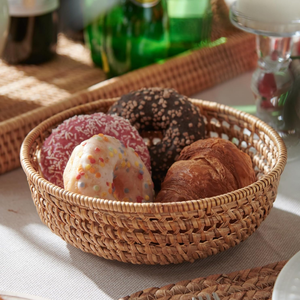 Bol en rotin, panier rond tissé jonc de mer panier fruits bol ensemble panier de rangement en rotin de haute qualité - Product Image 3