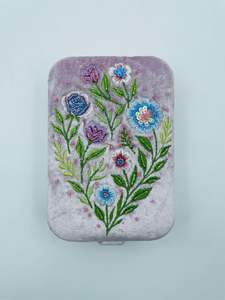 Spring Rectangular Tree Design Luxury Velvet <b>Wood</b> Fabric Jewelry Organizer Hand <b>Beaded</b> Embroidered Customized Size Necklace - Product Image 2