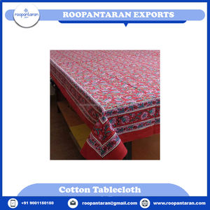 Nueva llegada fabricante indio hecho a mano indio bloque impreso flor diseño mantel a precio mayorista - Product Image 4