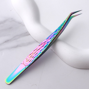 Pince à cils couleur rose design mignon motif délicat en acier inoxydable fait main acheter en ligne pince à épiler professionnelle Extension - Product Image 4