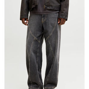 Pantalones Vaqueros de Mezclilla de Cintura Alta Cómodos para Hombre, Estilo Casual, Jeans Holgados Lavados, Pantalones Anchos Vintage para Mujer, Ropa Casual de Calle, Cargo OEM - Product Image 1