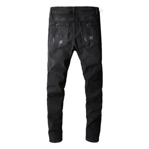 Streetwear à la mode, jeans aux couleurs personnalisées pour hommes, pantalons hip-hop de créateurs, jeans slim au style punk avec logo personnalisé OEM - Product Image 3