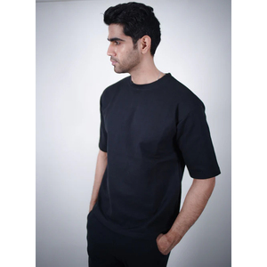 T-shirt Homme Hip Hop 100% Coton Haute Qualité, Épaules Tombantes, Manches Courtes, Logo Personnalisé sur le Devant, Anti-Plis, Respirant, Grandes Tailles - Product Image 3
