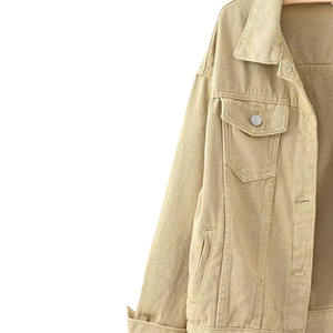 Veste en jean pour hommes confortable de couleur unie 100% coton vêtements décontractés pour l'hiver Streetwear avec logo avant et poches - Product Image 3