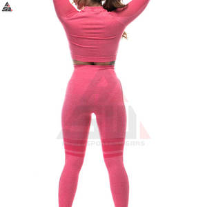Conjunto de mallas de gimnasio y Yoga para mujer, diseño liso personalizado, ropa deportiva para mujer, conjunto de Yoga, traje de Fitness para gimnasio personalizado para mujer - Product Image 2