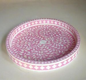 Bandeja con incrustaciones de huesos, bandeja para servir hecha a mano, incrustaciones de huesos de lujo, desayuno de Ramadán, comida, fruta, café, té, bandeja decorativa - Product Image 4