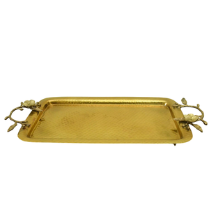 Plateau de service rectangulaire martelé en métal de qualité supérieure Snacks Desserts plateau de service pour la décoration intérieure de luxe et les cadeaux Prix le plus bas - Product Image 5