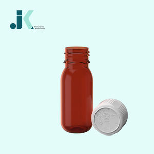 Fabricante de Vietnam al mejor precio, servicio OEM/ODM, botella de jarabe redonda de PET de 50ml con tapa CR, botellas de plástico de Color ámbar M0760 - Product Image 2