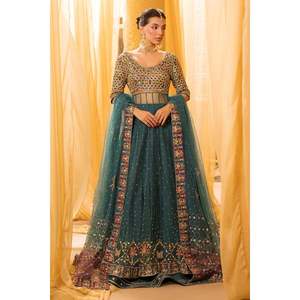Lapis A-<b>Line</b> <b>Empire</b> Waist Organza Crop <b>Top</b> Dress - Product Image 4