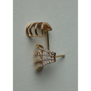 Diamond Pav <b>Cuff</b> Stud <b>Earrings</b> - Product Image 4