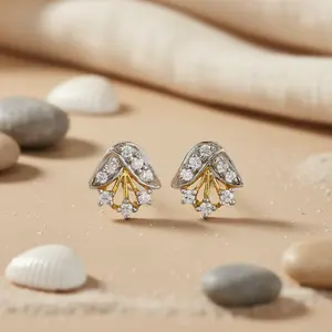 Pendientes de Aro con Diamantes de Imitación Religiosos de Moda Artpalace para Mujer, Acabado en Chapado en Oro, Estilo Aro, Circonita, Perla, Aleación de Latón para Fiestas - Product Image 2