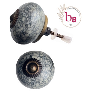 Tiradores de cerámica de latón con diseño de mármol antiguo, tiradores de manija de armario de cajón de tocador para cocina, dormitorio, sala de estar al aire libre - Product Image 1