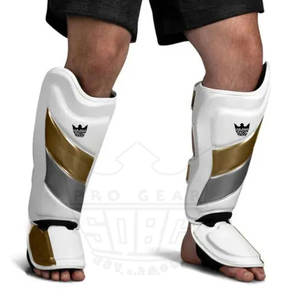 Protège-tibias en cuir léger pour Muay Thai avec protection des pieds et des genoux, réglable, respirant, confortable, prix d'usine - Product Image 2
