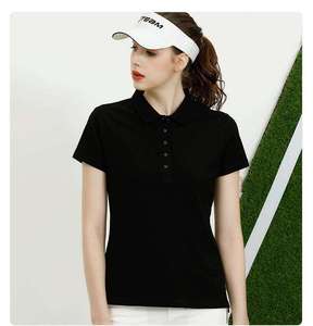 Polos informales de mujer al por mayor, polos transpirables de manga corta de algodón 100% de alta calidad con logotipo personalizado - Product Image 1