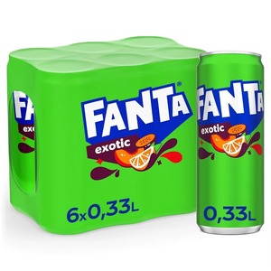 Fantaexotic 330มล. สามารถผสมผสานเขตร้อนของเสาวรสพีชและเครื่องดื่มอัดลมสีส้มเพื่อความสดชื่น - Product Image 1