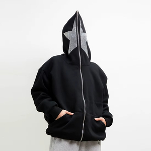 Nouveauté 2025 – Sweat à capuche et sweat-shirt unisexe oversize pour femme, avec fermeture éclair intégrale, design vierge et grammage lourd - Product Image 1