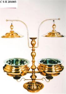 Platos de frotamiento de alta calidad amueblados con tecnicismos en combinación de oro y plata con soporte fundido en acero de latón - Product Image 5