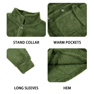 Oem Logo personnalisé Veste polaire bouton Sherpa pour hommes Veste polaire Sherpa personnalisée pour unisexe - Product Image 3